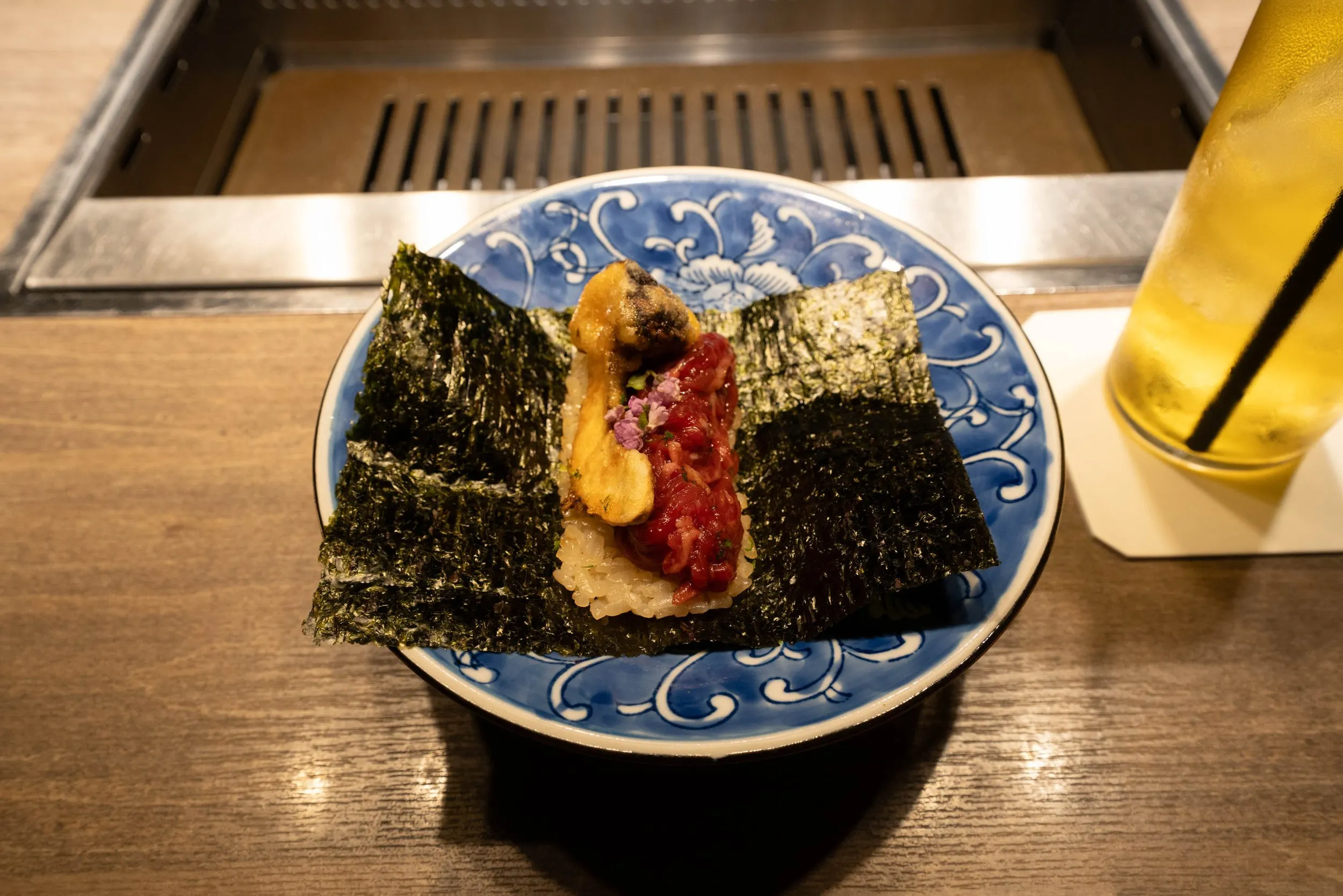 Hand Roll Beef Sushi with Matsutake Mushroom