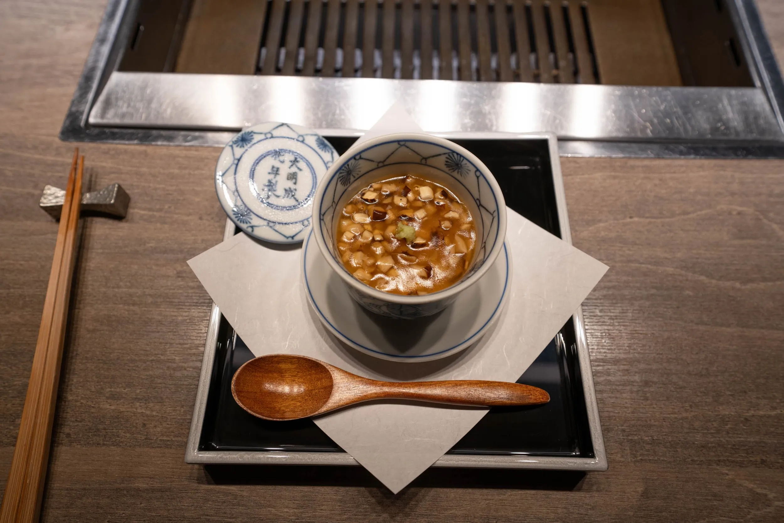 Steamed Egg Custard with Matsutake Mushroom Sauce